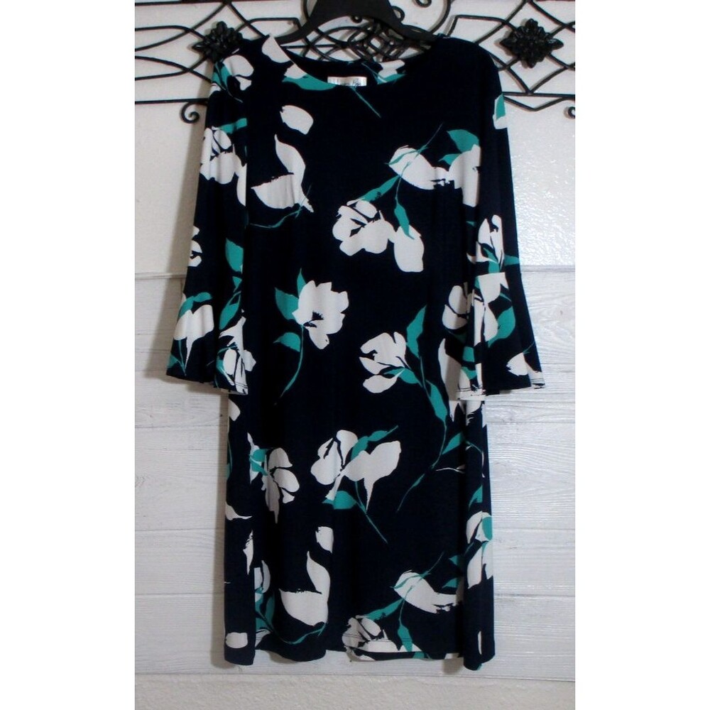 Harper Rose Women's Dress Size 10 Long Sleeve Multicolored Floral Round Neck